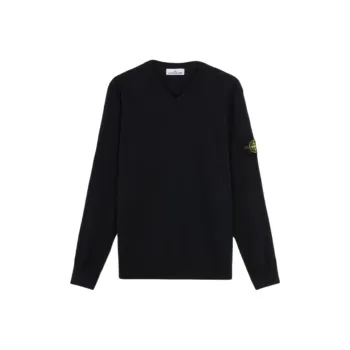STONE ISLAND V Neck Ribbed Jumper