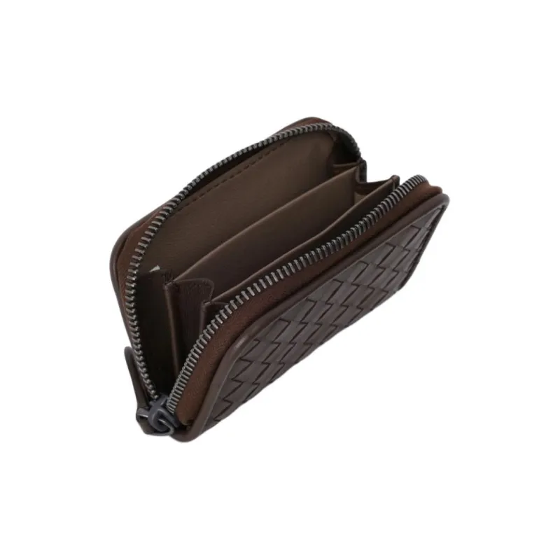 Bottega Veneta Sheepskin Card Holder Unisex Brown-5