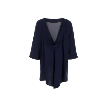 MaxMara V-Back Short-Sleeved Blouse