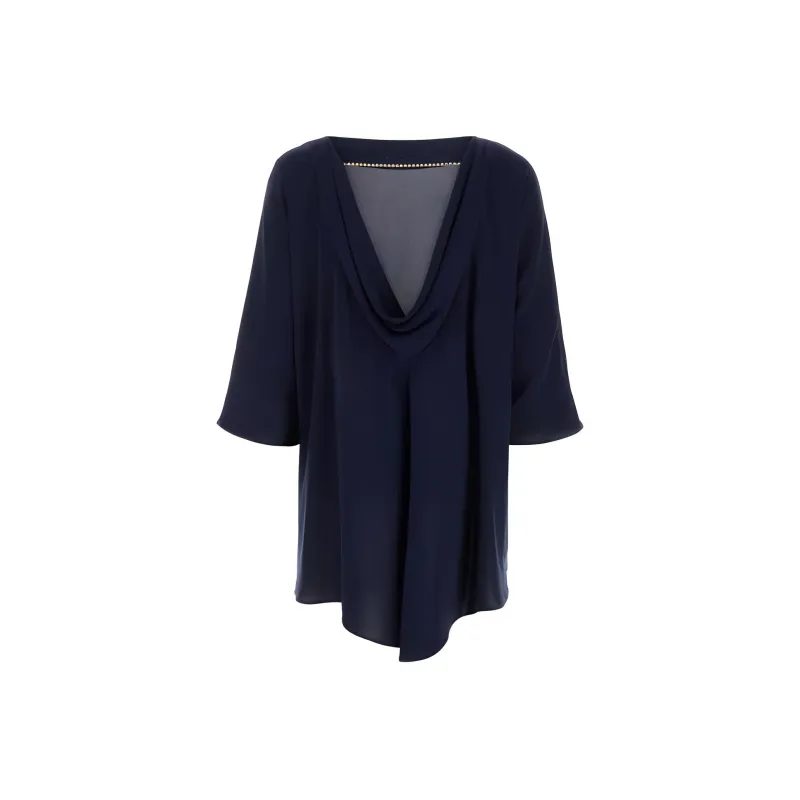 MaxMara V Back Short Sleeved Blouse-0