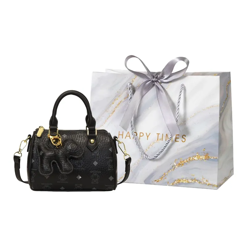 Miss Angel PU Boston Bag, Shoulder Bag, Handbag Women's Pink/Black/Brown-18