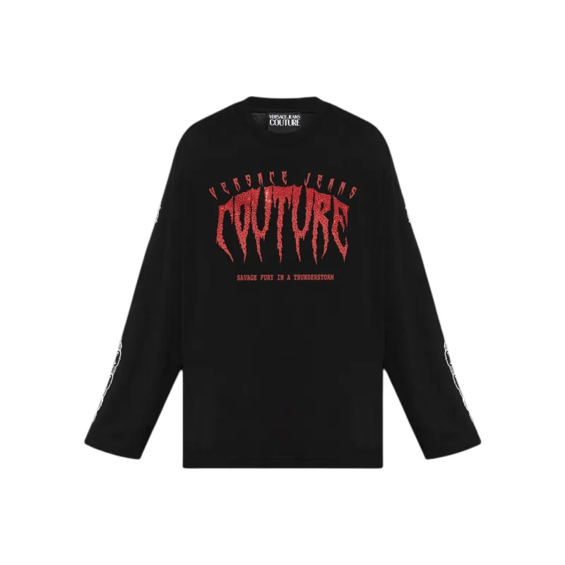 VERSACE JEANS Logo print Cotton T shirt-0