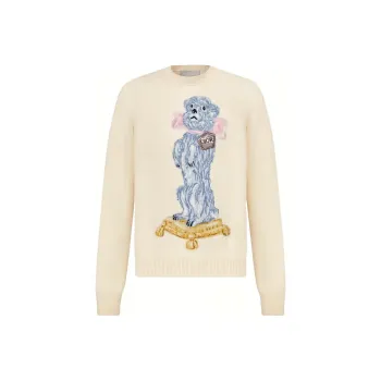DIOR FW22 Men Cartoon Crewneck Pullover Cashmere Sweater