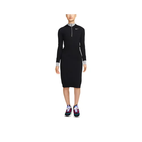 Nike Long Sleeved Dresses Women's Black/Toned Dark Gray/Dark Smoke Gray/Sail White