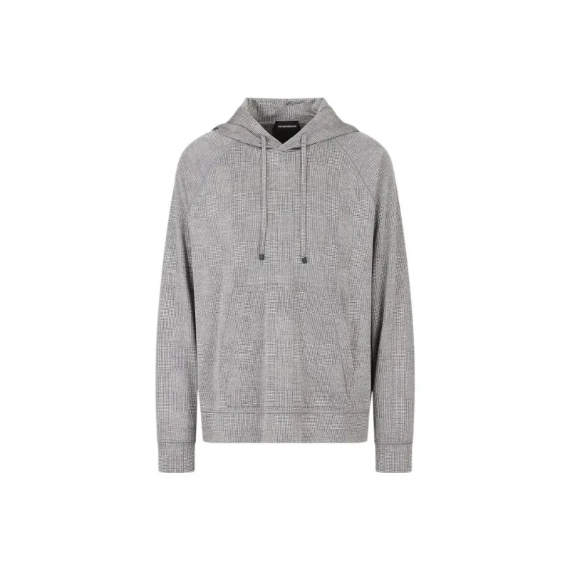 EMPORIO ARMANI Checked Long-sleeved Hoodie-0