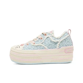 Sanrio x OLD ORDER Abrasion Resistant Height Increasing Cushioning Low Top Canvas Shoes Women's Blue Pink