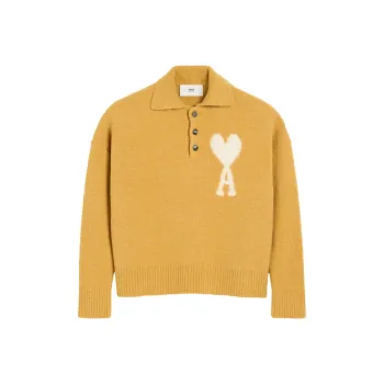 AMIPARIS Ami De Coeur Knitted Polo Shirt