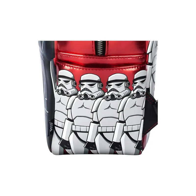 Disney Polyurethane Backpack Mini Men Metal Red-3
