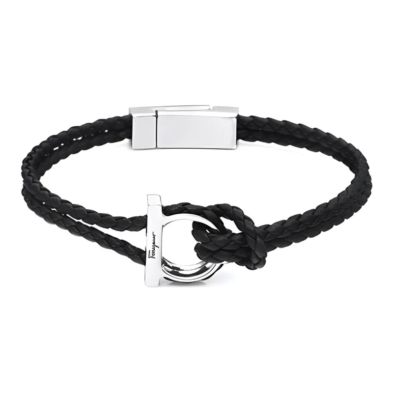 Ferragamo Gancini Braided Bracelet-0
