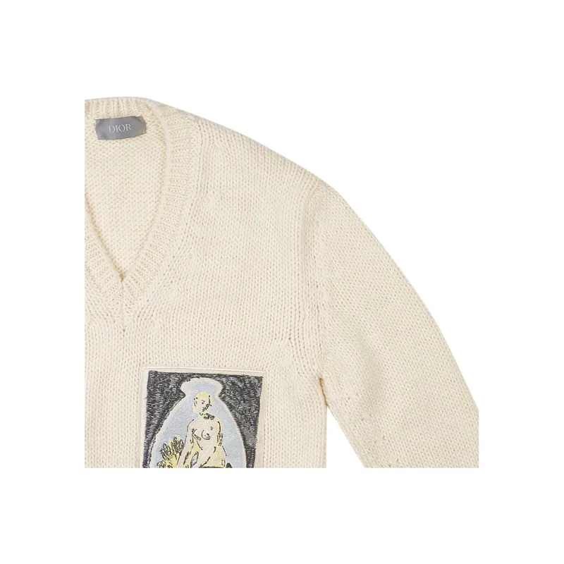 DIOR V Neck Knitted Jumper-5