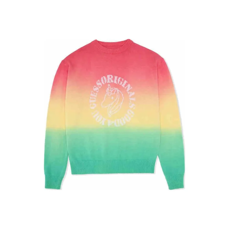 GUESS Sweater Unisex Orange Red+Bright Yellow+Grass Green-0