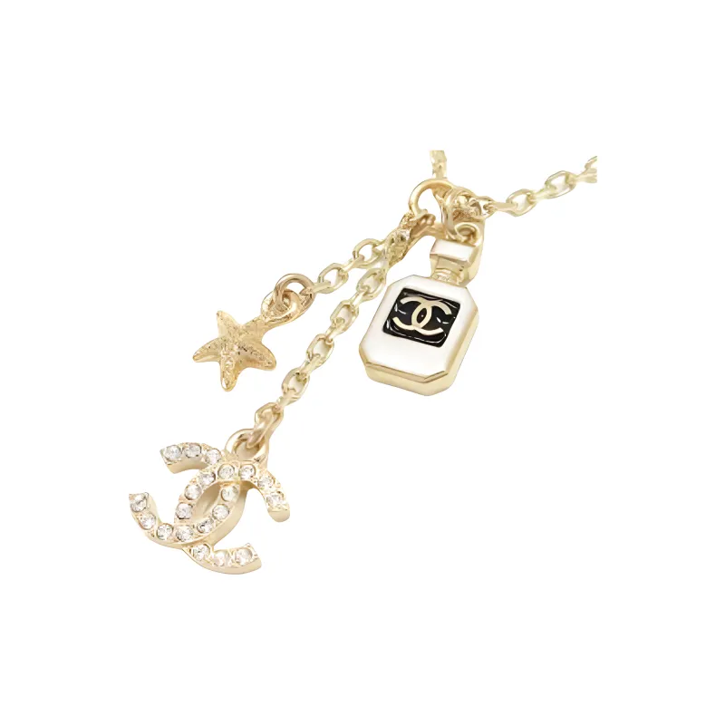 CHANEL Metal, Crystal, Resin Necklaces Women's Gold-2