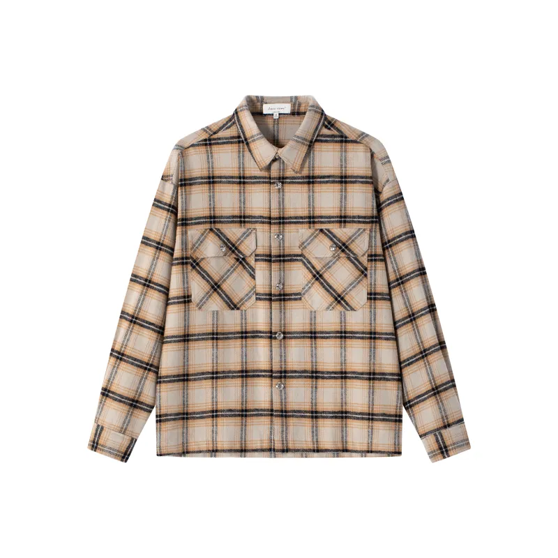 CLIMAX VISION Shirt Unisex Beige Plaid-0