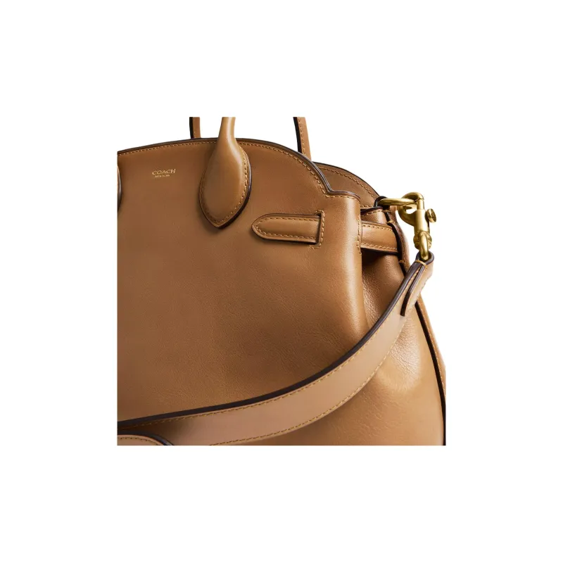 COACH Empire Carryall Textured Leather One Shoulder Handbag Large Size Women's Brass & Honey Brown-5