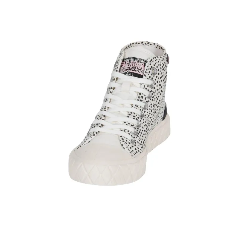 Palladium Palla Ace Anti Slip Wear Resistant High Top Canvas Shoes Women's White Black-3
