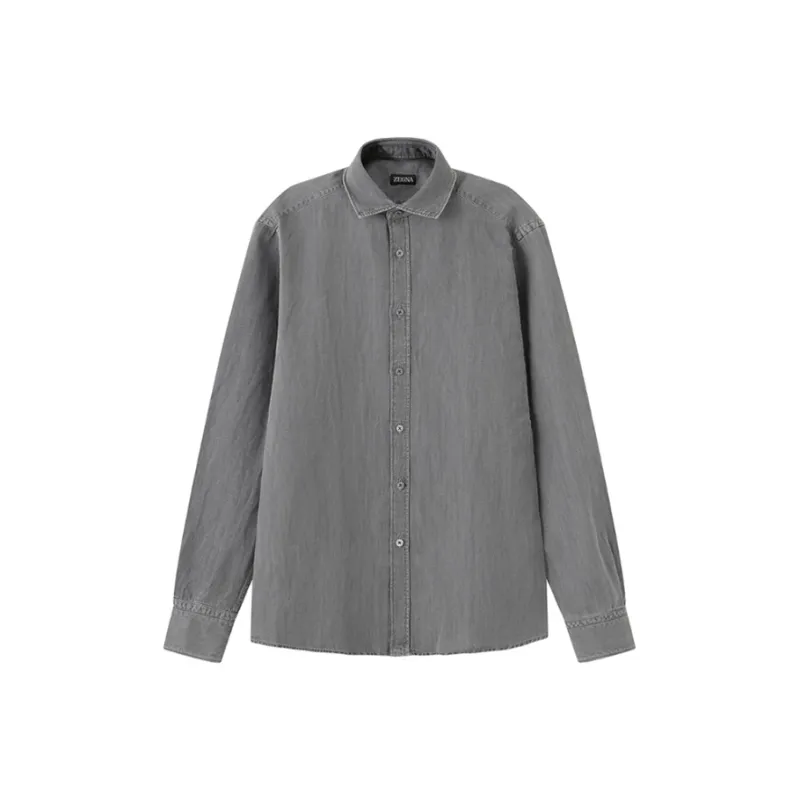Zegna SS24 Shirt Men's Light Gray-0