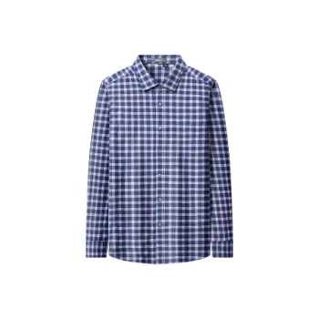 Red Bean Shirt Men's Blue Plaid