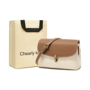 Chearly Kitity Cow Leather Crossbody Bag, Shoulder Bag Women's White