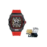 7041 Black Case Red Strap