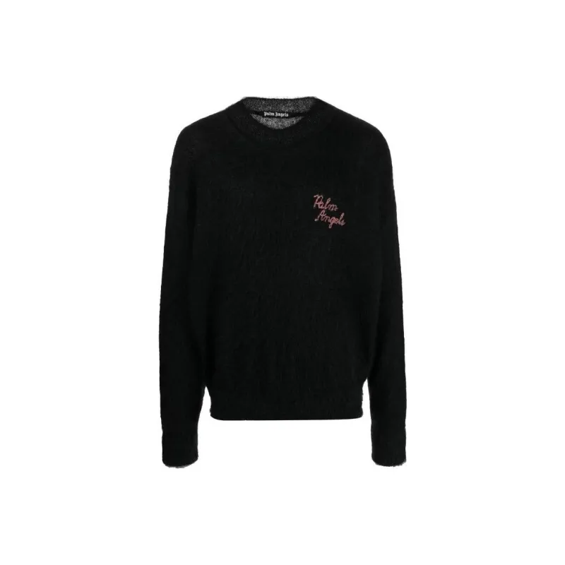 PALM ANGELS Logo Intarsia Crewneck Jumper-0