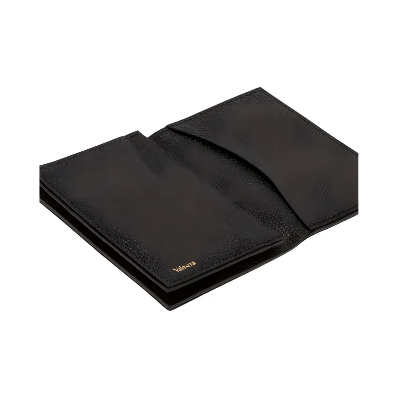 Valextra Calfskin Card Holder Unisex Black-2