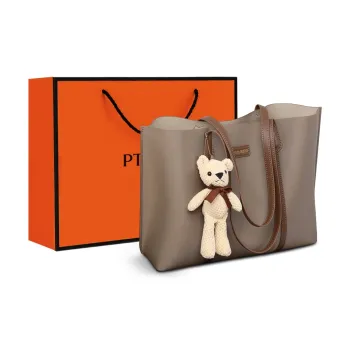 PT'SON Fabric Portable Underarm Shoulder Bag, Tote Bag, Shopping Bag Tubas Women's Dark Khaki