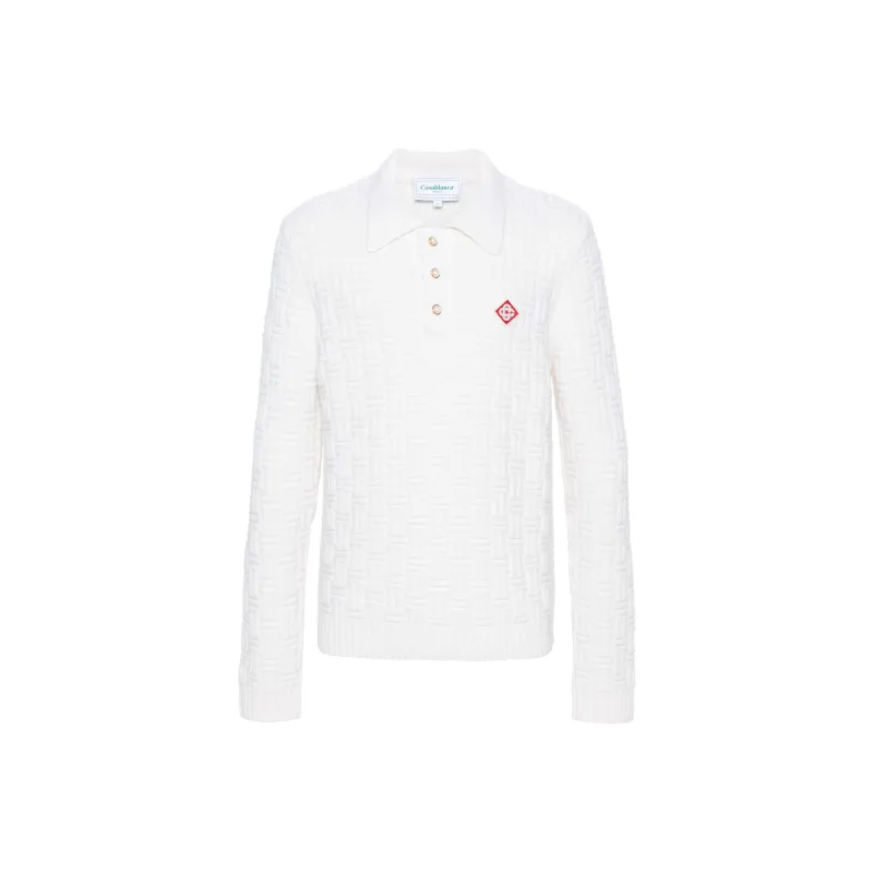 CASABLANCA Column Knit Polo Shirt-0