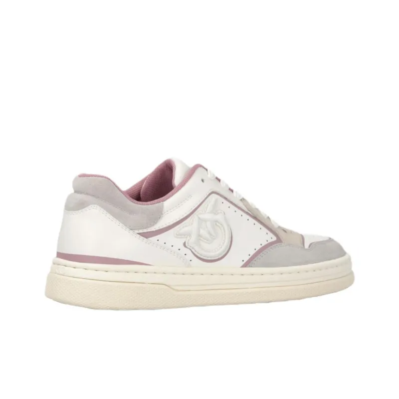 PINKO Low Top Skateboard Shoes Women's White Pink-2