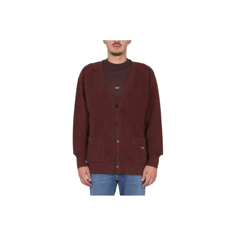 MSGM V Neck Knitted Cardigan-0