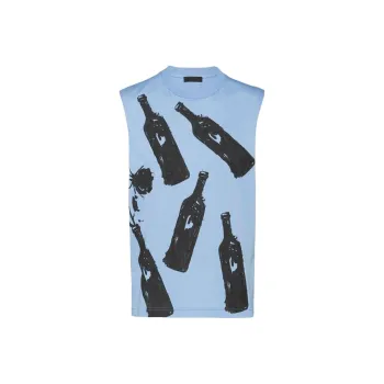 PRADA Tank Tops Men Light Blue
