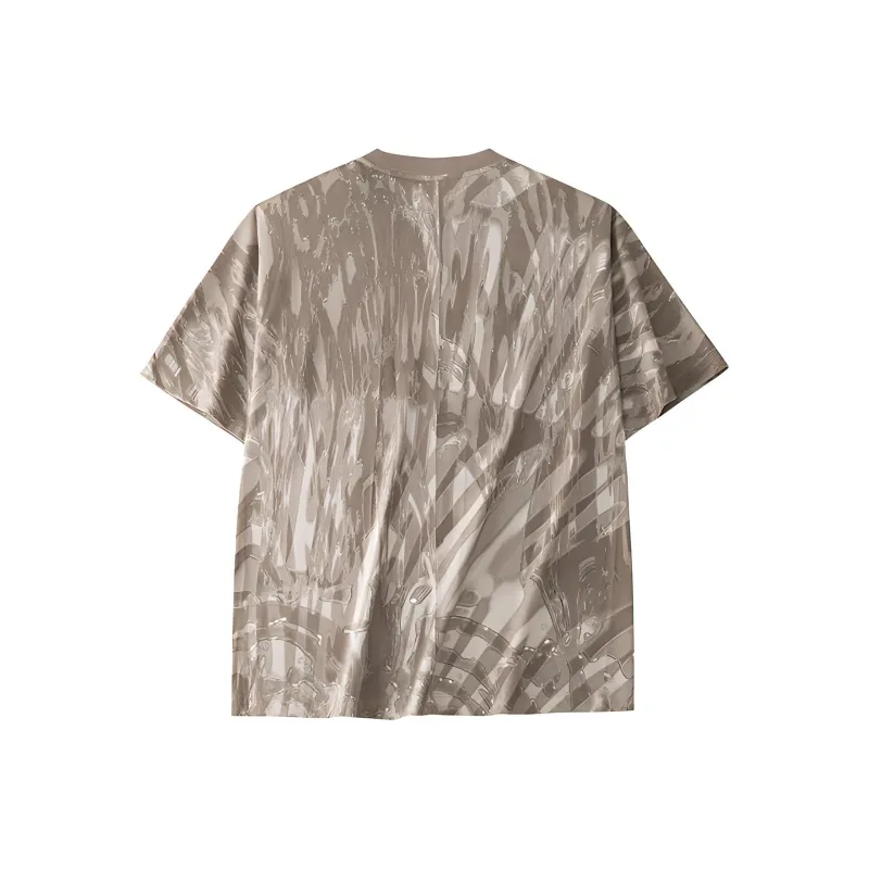 Anta Life Collection T Shirt Women's Linen Gray With All Over Print-1