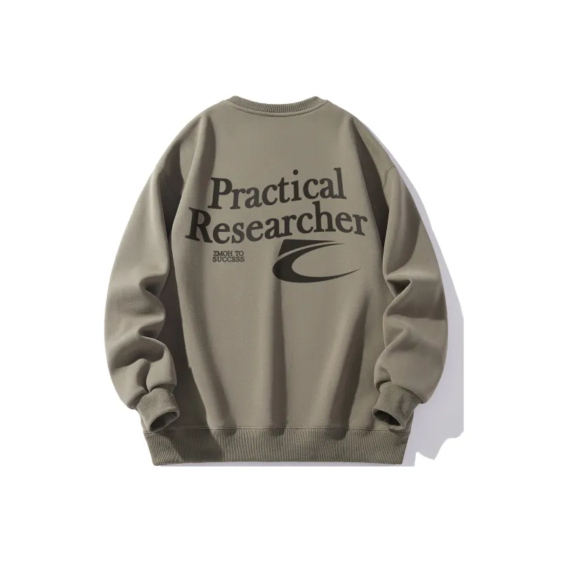 ZMOH Fleece Lined Crew Neck Sweatshirt Unisex Couple's-9