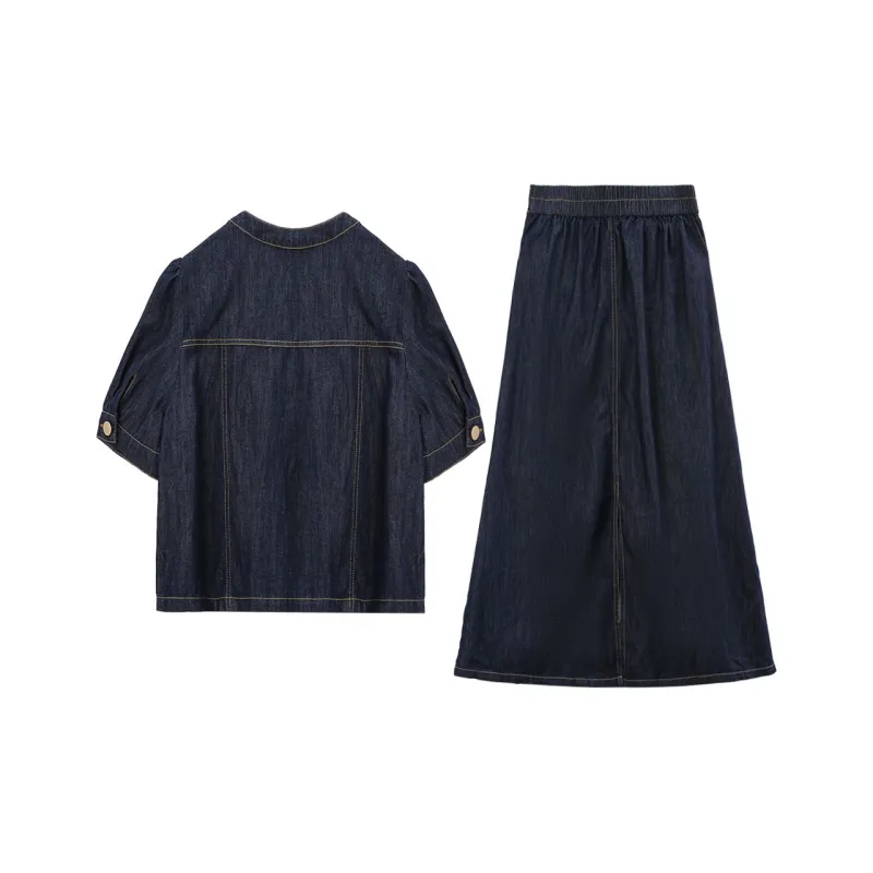 A Paradise For Awakening Skirt Set Women's Denim Blue-1