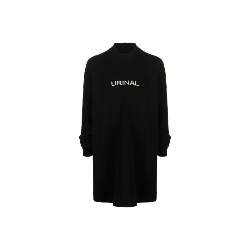 Rick Owens DRKSHDW Slogan Intarsia Mockneck Sweater-0