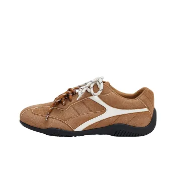 URBAN REVIVO Slip Resistant Low Top Casual Shoes Women's Khaki Brown