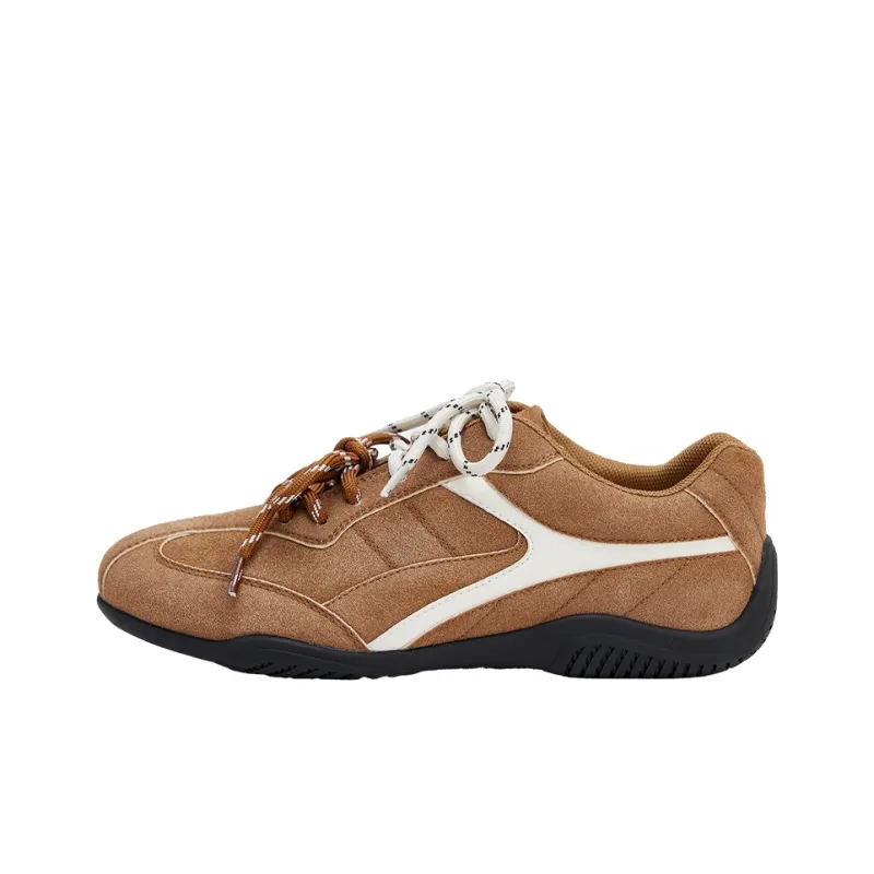 URBAN REVIVO Slip Resistant Low Top Casual Shoes Women's Khaki Brown-0