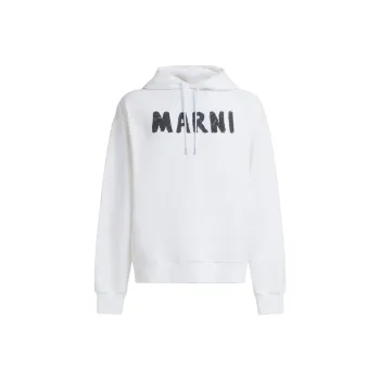 MARNI Logo Printed Drawstring Hoodie