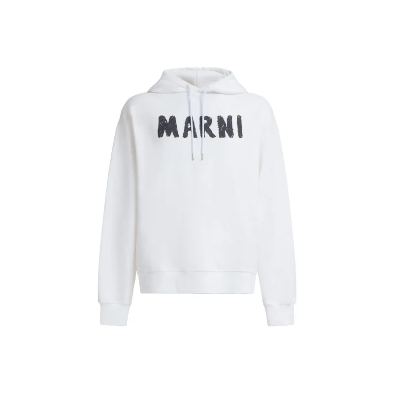 MARNI Logo Printed Drawstring Hoodie-0