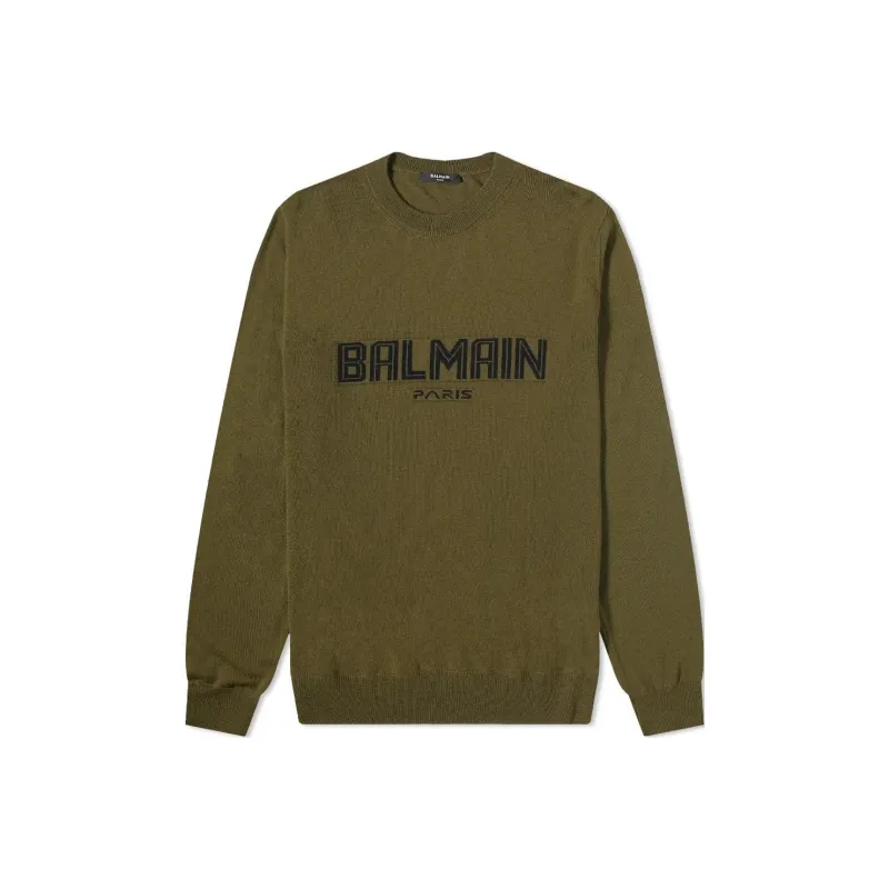 BALMAIN FW22 Sweater Men's Olive Green-0