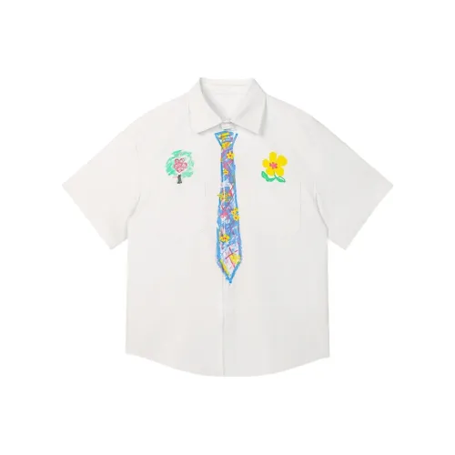PAINT STAIN Versatile Everyday Commute Shirt Unisex Pure White Color