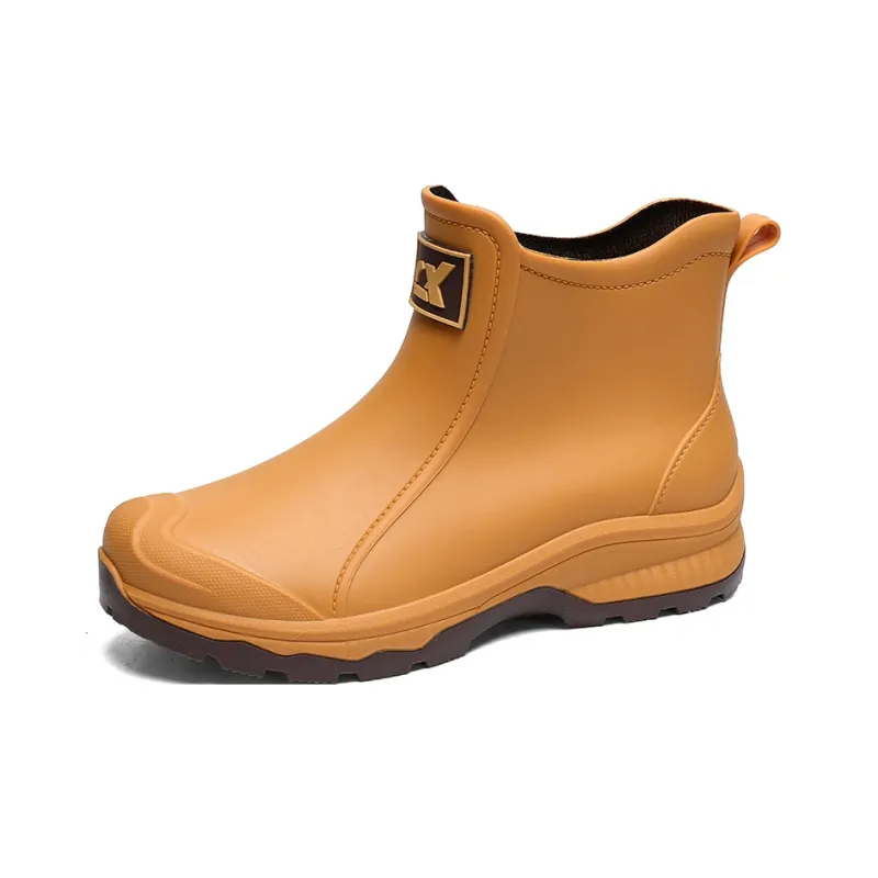 LONGYING Rain Boots Men Black/Khaki/Ecru-5