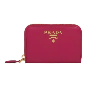 PRADA Saffiano Leather Wallet Women's Pink Peony