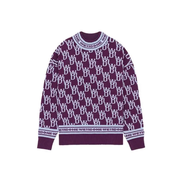 WE11DONE Cashmere Sweaters Unisex Purple-0