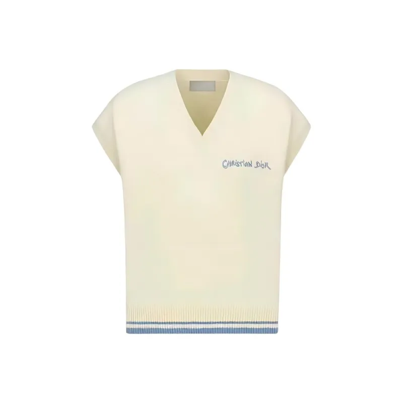 DIOR Logo Embroidered V Neck Vest-0