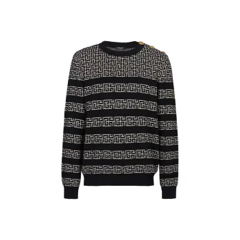 BALMAIN Striped Pb Labyrinth Jumper