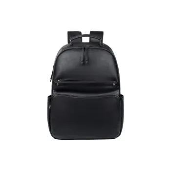 VIHUS Top Grain Cow Leather Backpack Men's Black