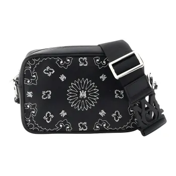 AMIRI Cow Leather Camera Bag Shoulder Bag Crossbody Bag Men's Black