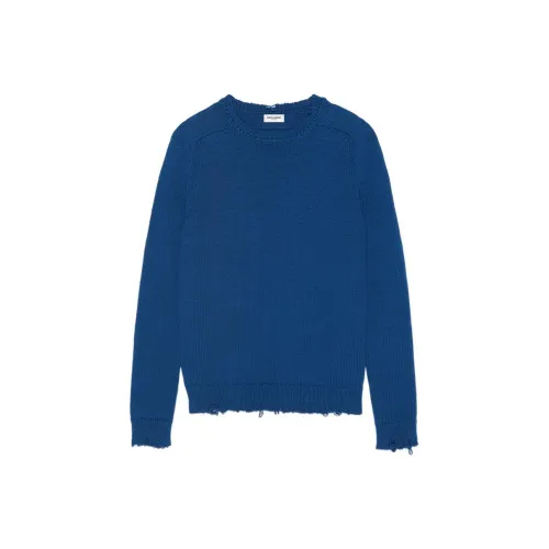 SAINT LAURENT Destroyed Knit Cotton Jumper
