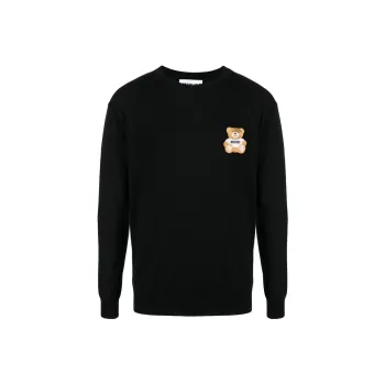 MOSCHINO Teddy Bear Patch Crewneck Knitted Jumper
