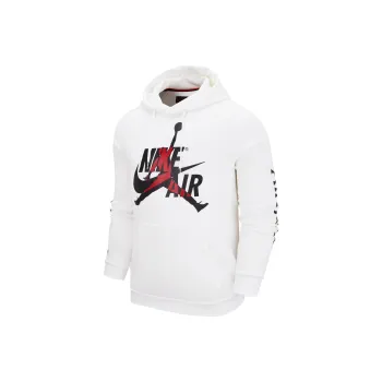 Jordan FW21 Alphabet Logo Pullover Hooded Fleece White